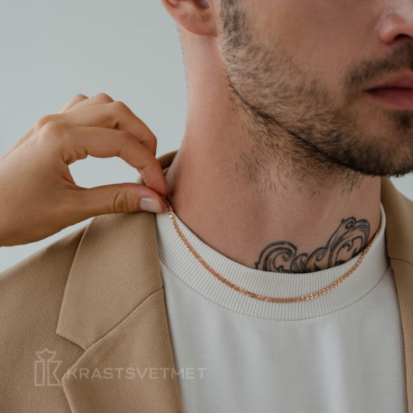 Цепь из красного золота 585, плетение «Нонна»